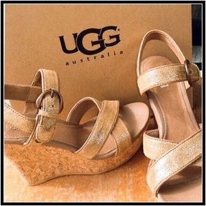 UGG Australia Jazmine Metallic Platform Wedge